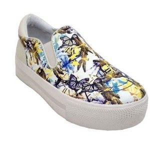 Ash Jiggle Big Girls Off White Gray Sneaker Shoes 32 EU 2 Us Slip On Leather